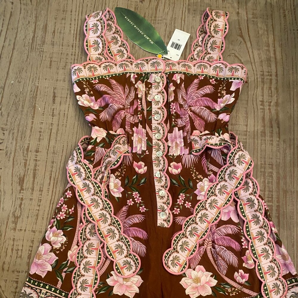 NWT Farm Rio (xs) Palm Dream Pleated Romper